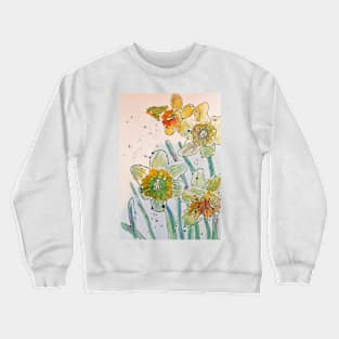 Yellow Daffodil Watercolor Crewneck Sweatshirt